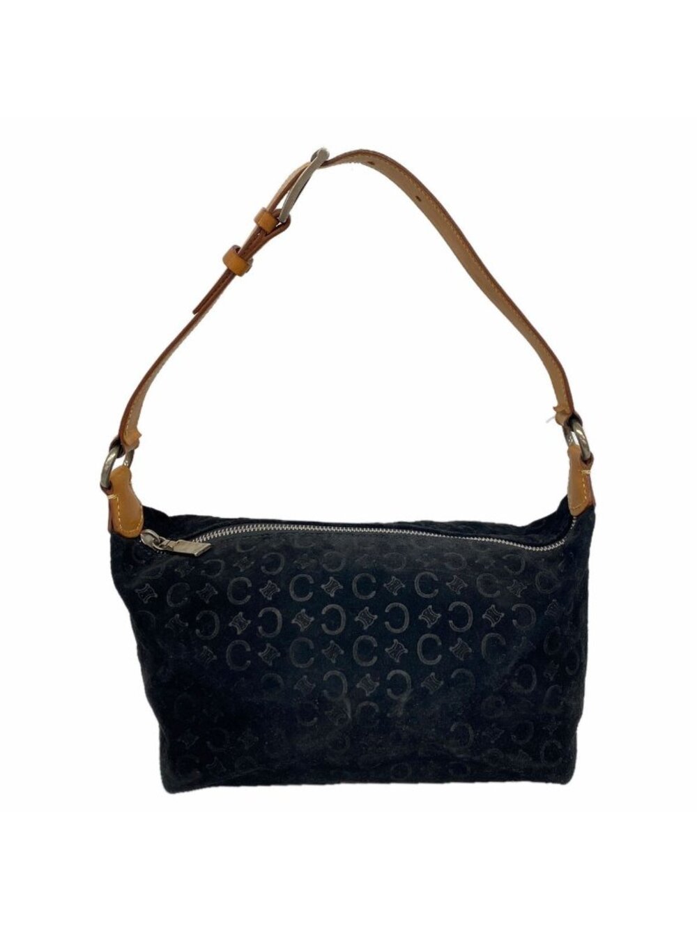 Celine Handbag C Macadam Suede Black Silver